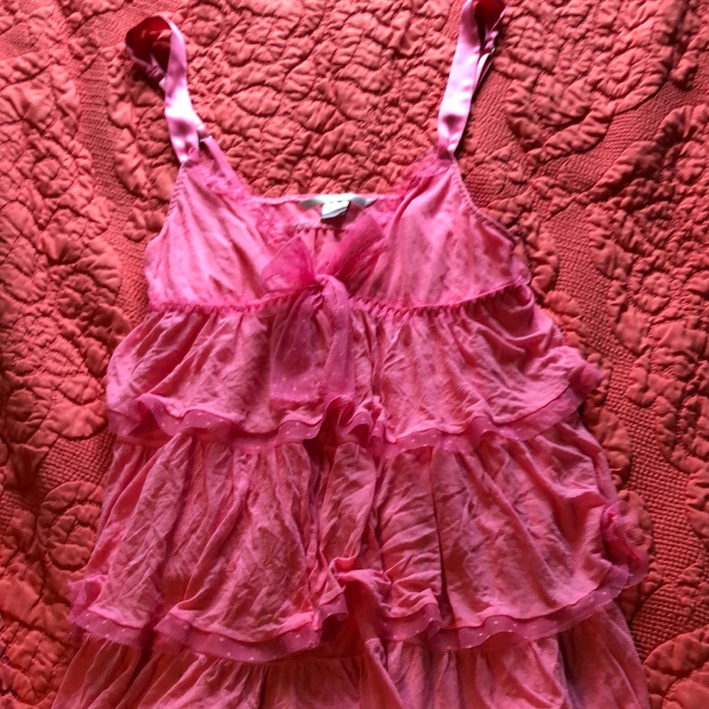 Pink Ruffled Sleeveless Top